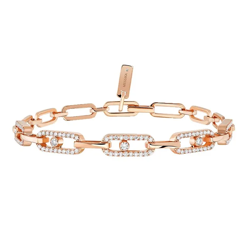 Messika Move Uno 18ct Rose Gold Diamond Multi Bracelet