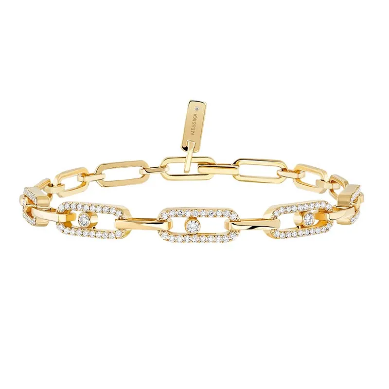 Messika Move Uno 18ct Yellow Gold Diamond Multi Bracelet