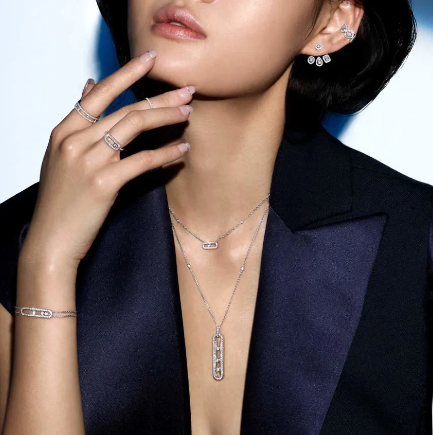 Messika Move Uno Pave 18ct Rose Gold 0.20ct Diamond Necklace