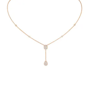 Messika My Twin 18ct Rose Gold 0.35ct Diamond Tie Necklace