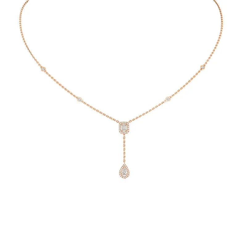 Messika My Twin 18ct Rose Gold 0.35ct Diamond Tie Necklace