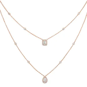 Messika My Twin 18ct Rose Gold 0.80ct Diamond Two Row Necklace