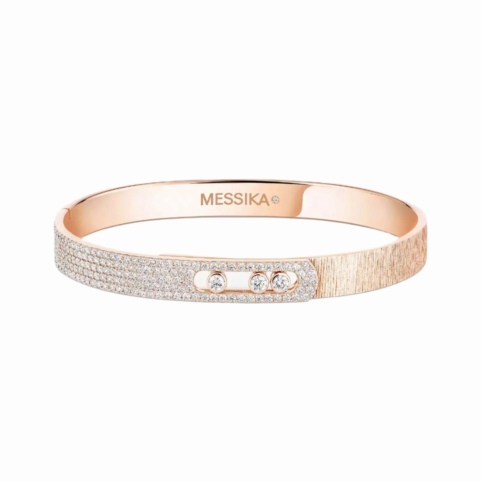 Messika Move Noa Cisel Semi-Pav 18ct Rose Gold 1.55ct Diamond Bangle