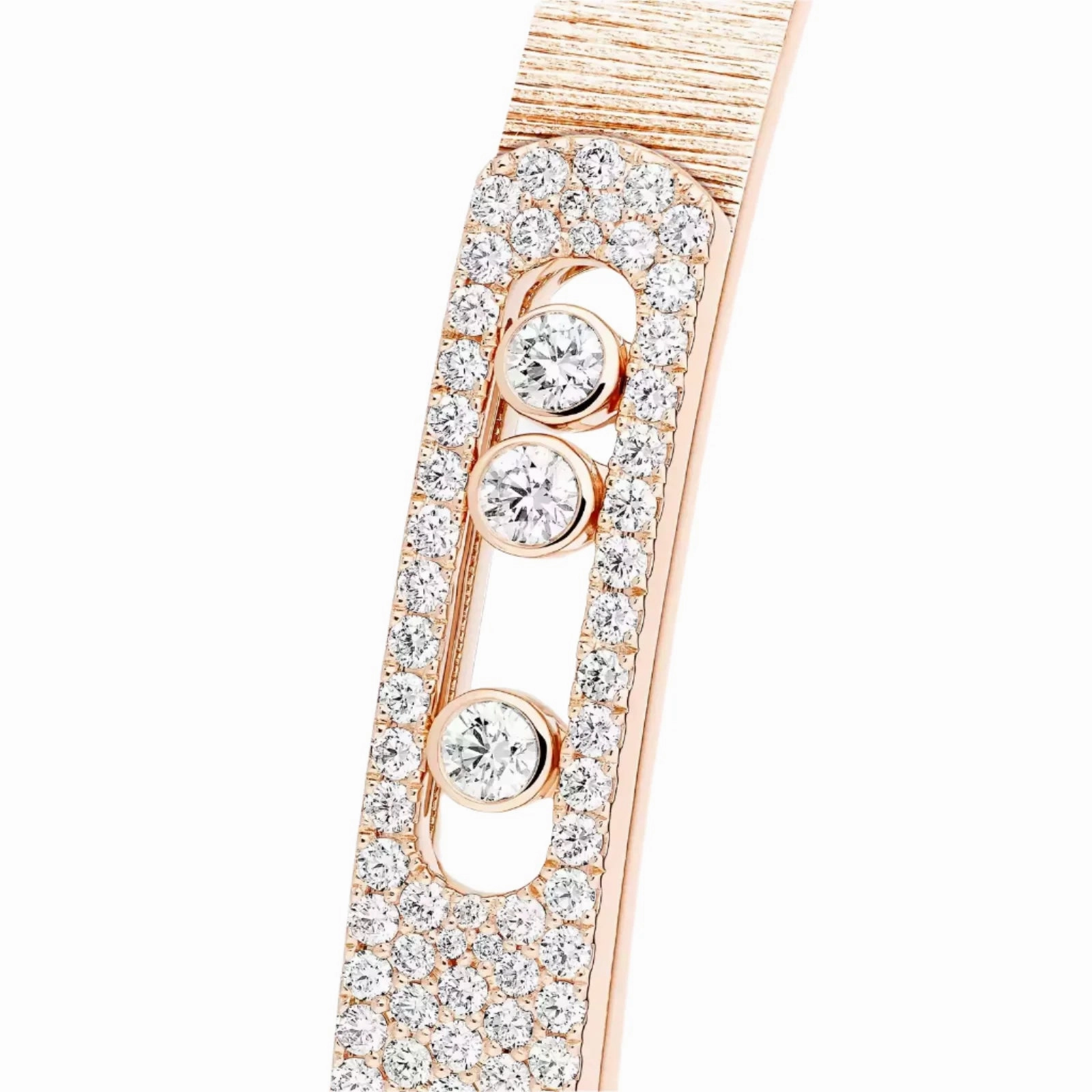 Messika Move Noa Cisel Semi-Pav 18ct Rose Gold 1.55ct Diamond Bangle
