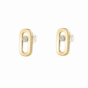 Messika Move Uno Plain 18ct Yellow Gold Diamond Stud Earrings