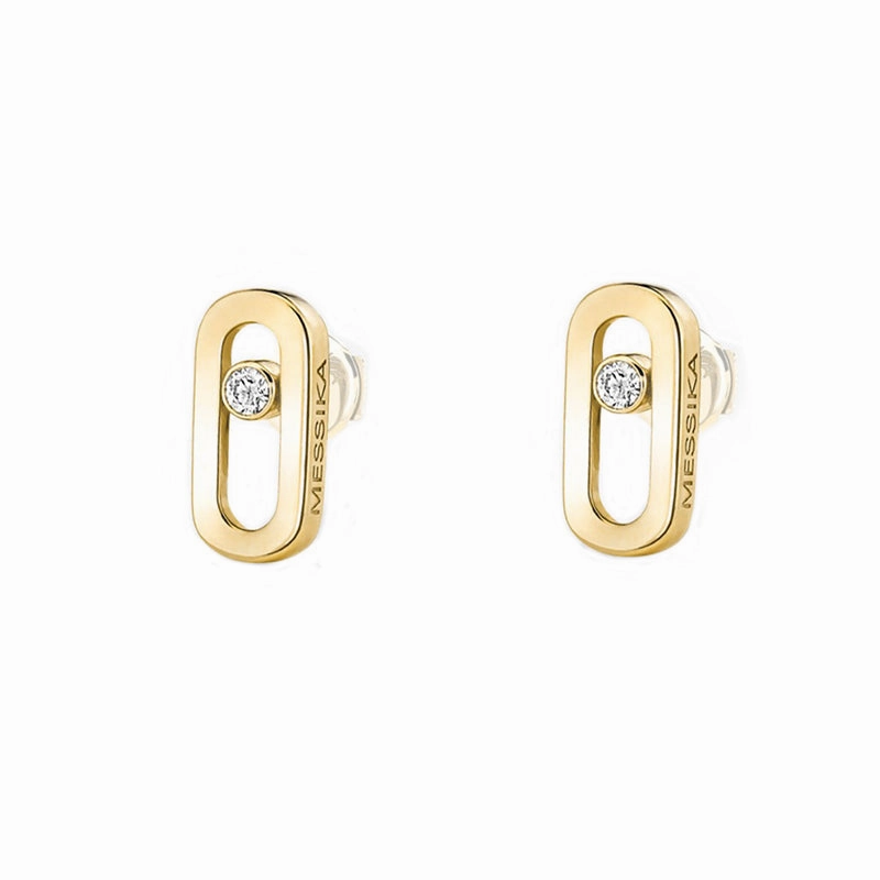 Messika Move Uno Plain 18ct Yellow Gold Diamond Stud Earrings