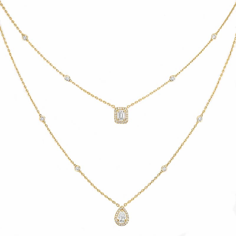 Messika My Twin 18ct Yellow Gold 0.80ct Diamond Two Row Necklace
