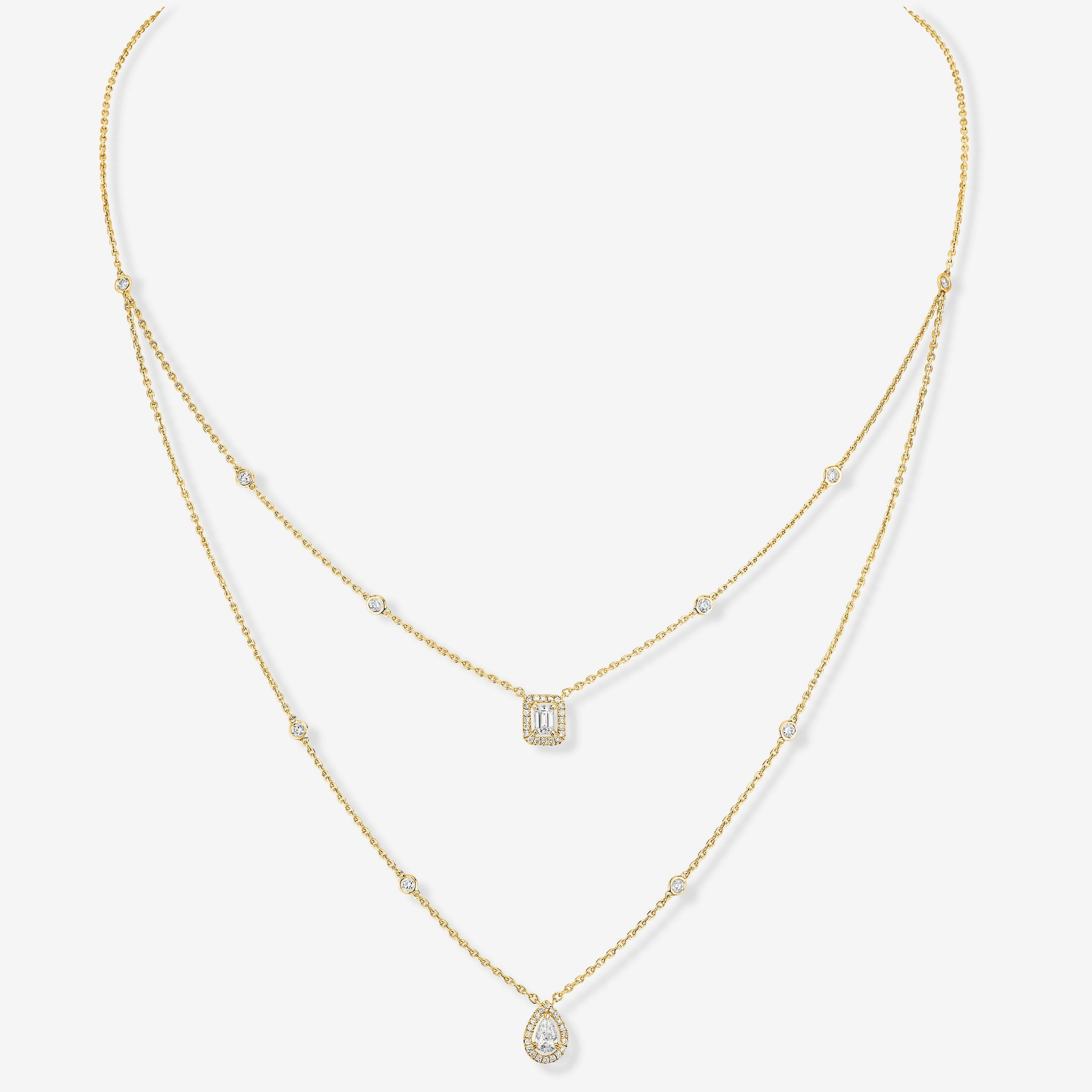 Messika My Twin 18ct Yellow Gold 0.80ct Diamond Two Row Necklace