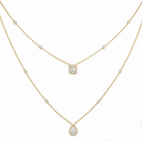 Messika My Twin 18ct Yellow Gold 0.80ct Diamond Two Row Necklace