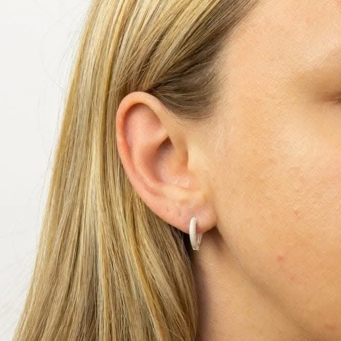 Micro Bead Textured Hoop Earrings E5997