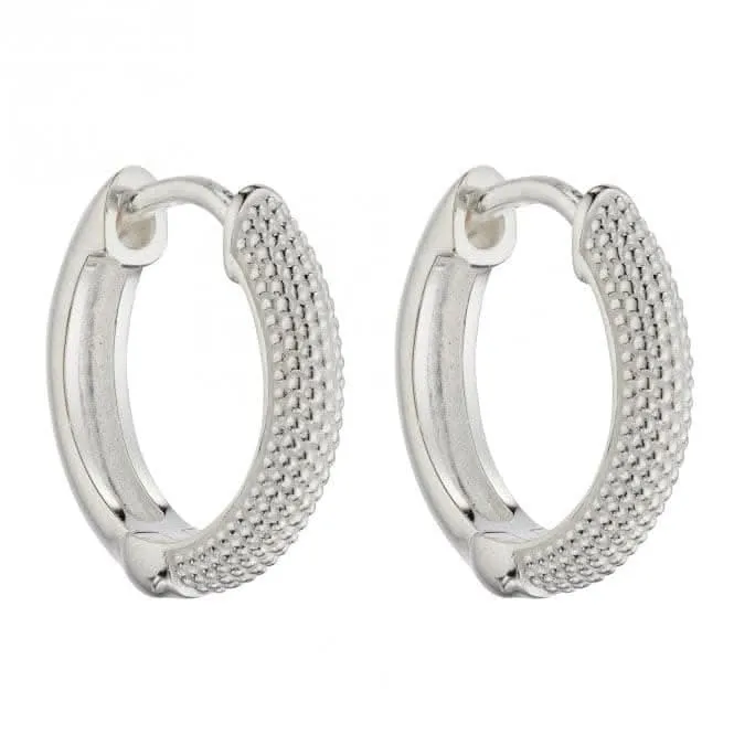 Micro Bead Textured Hoop Earrings E5997
