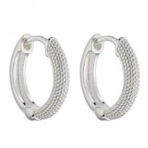 Micro Bead Textured Hoop Earrings E5997