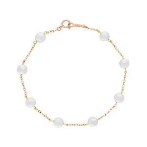 Mikimoto 18ct Rose Gold 5.5mm White Akoya Pearl Bracelet