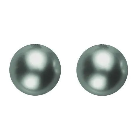 Mikimoto 18ct White Gold 11mm A  Black South Sea Pearl Stud Earrings