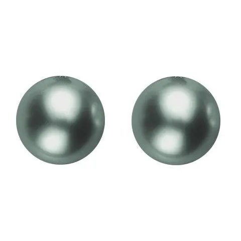 Mikimoto 18ct White Gold 8mm A  Black South Sea Pearl Stud Earrings