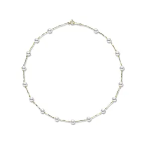 Mikimoto 18ct Yellow Gold 5.5mm White Akoya Pearl Necklace