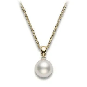 Mikimoto 18ct Yellow Gold 7mm White AA Akoya Pearl Necklace