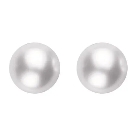 Mikimoto 18ct Yellow Gold 8mm White Grade AA Pearl Stud Earrings D