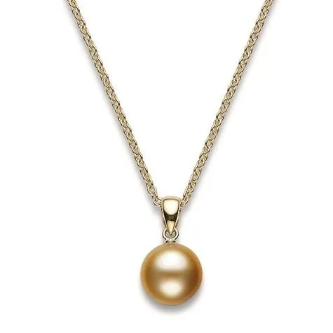 Mikimoto 18ct Yellow Gold 9mm Golden A  South Sea Pearl Necklace