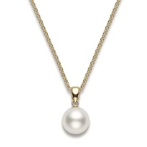 Mikimoto 18ct Yellow Gold 9mm White A  South Sea Pearl Necklace