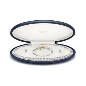Mikimoto 18ct Yellow Gold Akoya Pearl Necklace, Bracelet and Earring Set