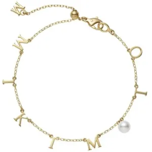 Mikimoto 18ct Yellow Gold White Akoya Pearl Adjustable Bracelet