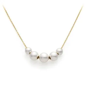 Mikimoto 18ct Yellow Gold White Akoya Pearl Necklace