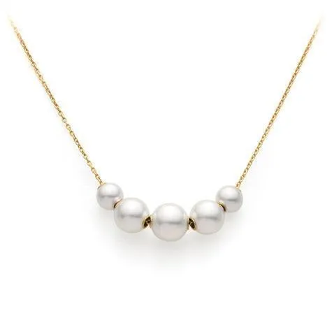 Mikimoto 18ct Yellow Gold White Akoya Pearl Necklace