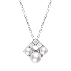 Mikimoto Falling Flakes 18ct White Gold 0.10ct Diamond Pearl Necklace