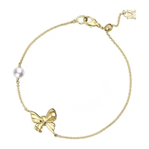 Mikimoto Jeux de Rubans 18ct Yellow Gold Akoya Pearl Bow Bracelet