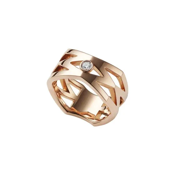 Mikimoto M Signature 18ct Rose Gold Akoya Cultured Pearl Ring