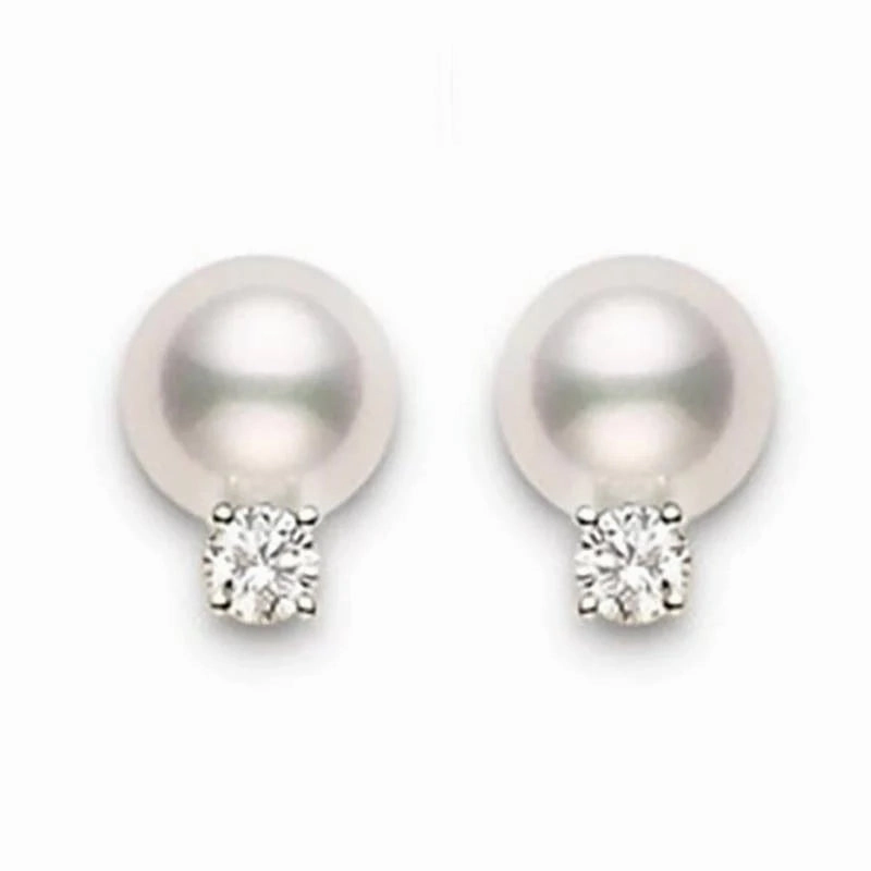 Mikimoto 18ct White Gold Diamond Akoya Pearl Two Piece Gift Set