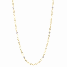 Mikimoto M Code 18ct Yellow Gold White Akoya Pearl Necklace