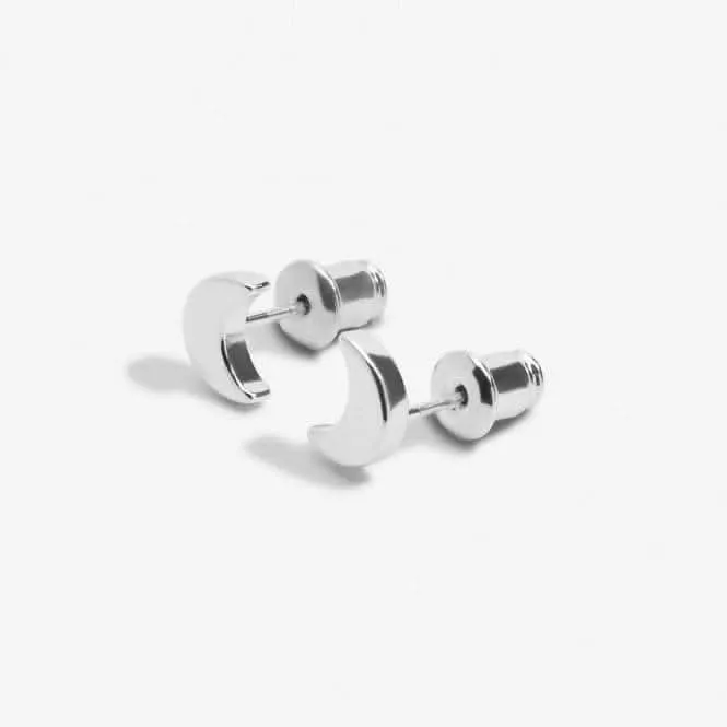 Mini Charms Moon Silver Plated Earrings 7055