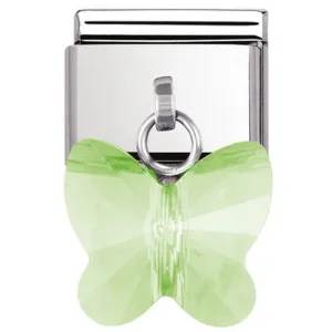 Nomination Charm Composable Classic Links Peridot Butterflies Steel