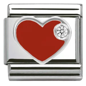 Nomination Charm Composable Classic Symbols Red Heart Steel