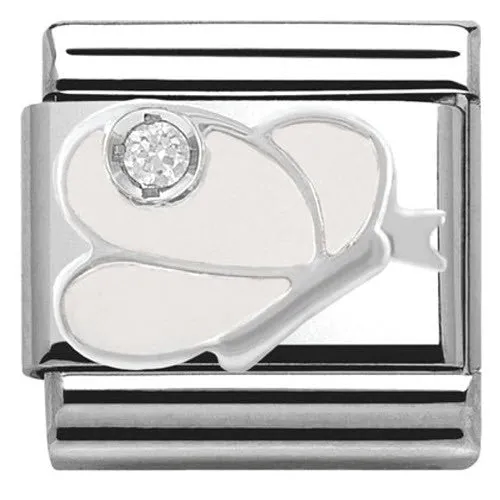 Nomination Charm Composable Classic Symbols White Butterfly Steel