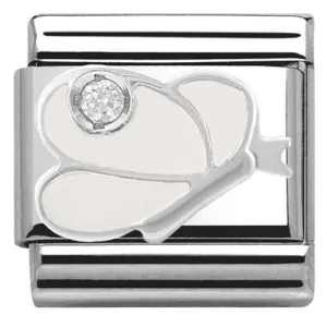 Nomination Charm Composable Classic Symbols White Butterfly Steel