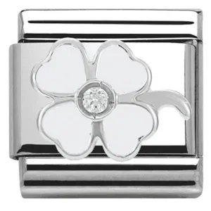 Nomination Charm Composable Classic Symbols White Clover Steel