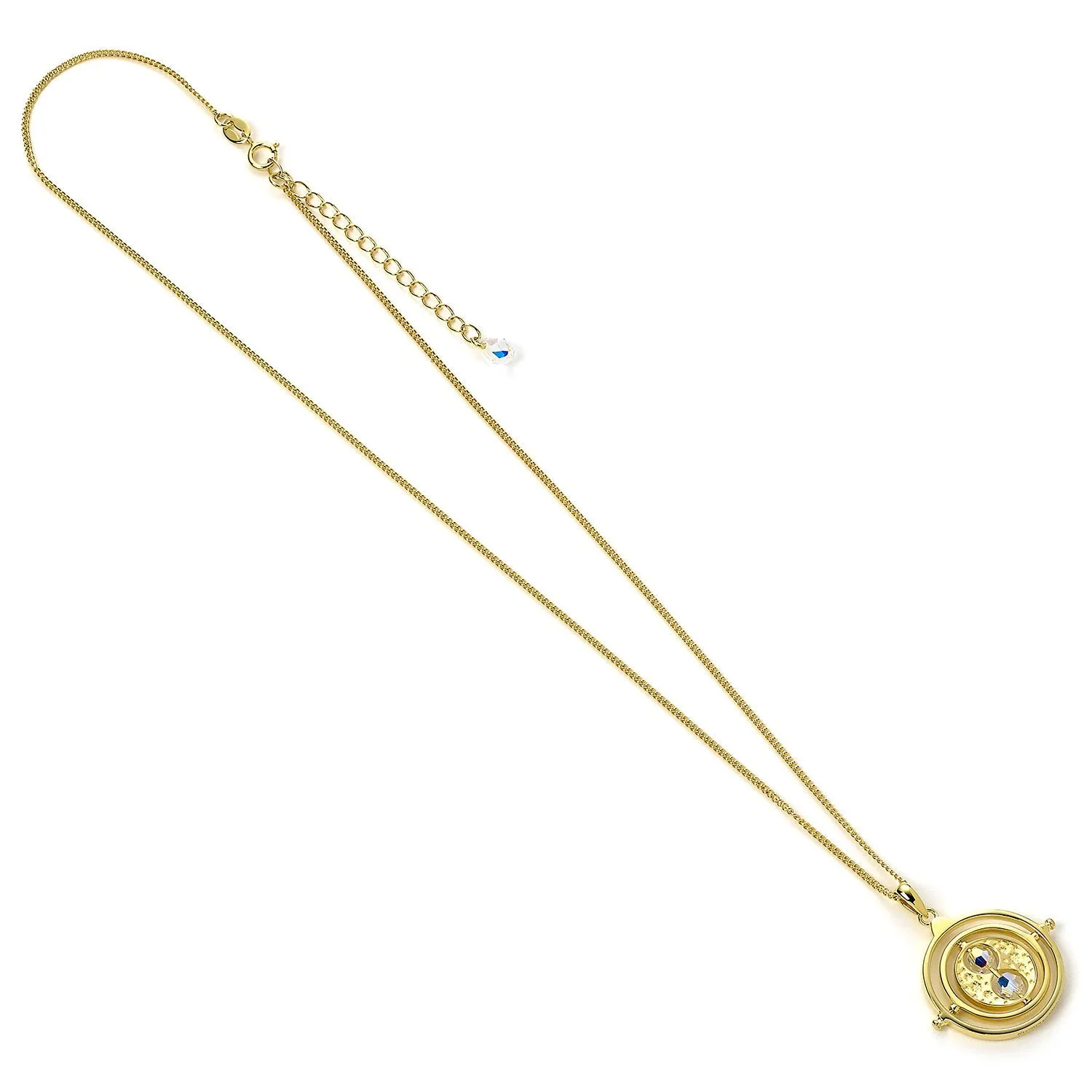 Official Harry Potter Sterling Silver Gold Plated Time Turner Embellished Necklace