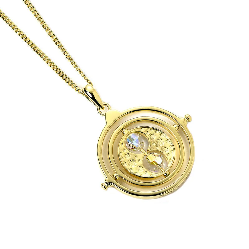 Official Harry Potter Sterling Silver Gold Plated Time Turner Embellished Necklace