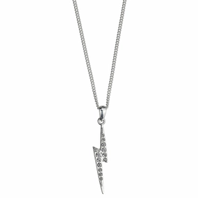 Official Harry Potter Sterling Silver Lightening Bolt Crystal Necklace