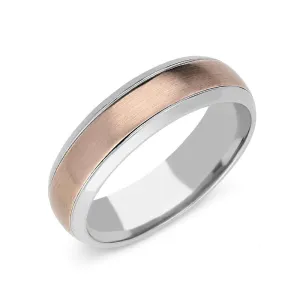 Palladium and Rose Gold 6mm Wedding Ring