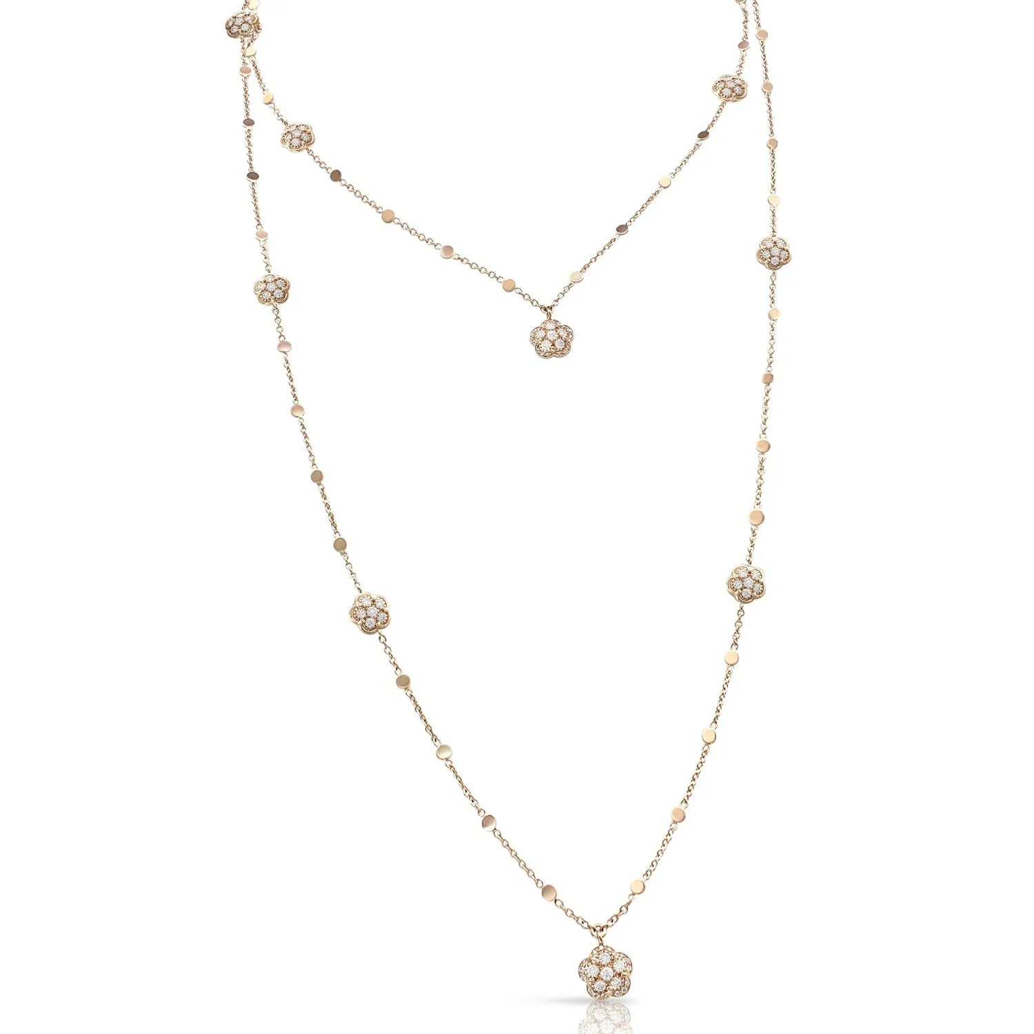 Pasquale Bruni Figlia Dei Fiori 18ct Rose Gold White and Champagne Diamond Sautoir Necklace