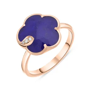 Pasquale Bruni Petit Joli 18ct Rose Gold Diamond Lapis Lazuli Rock Crystal Doublet Ring