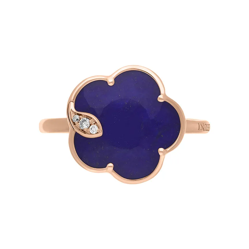 Pasquale Bruni Petit Joli 18ct Rose Gold Diamond Lapis Lazuli Rock Crystal Doublet Ring