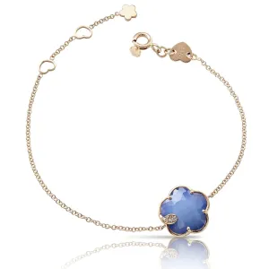 Pasquale Bruni Petit Joli 18ct Rose Gold White and Champagne Diamond Agate Lapis Lazuli Doublet Bracelet
