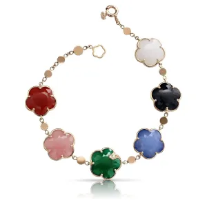 Pasquale Bruni Petit Joli Bouquet 18ct Rose Gold Multicoloured Gemstone Diamond Bracelet