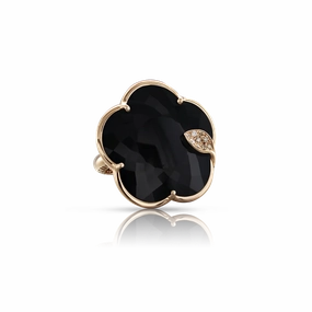 Pasquale Bruni Ton Joli 18ct Rose Gold White and Champagne Diamond Onyx Ring
