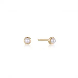 Pearl Cabochon Stud Earrings E043-01G